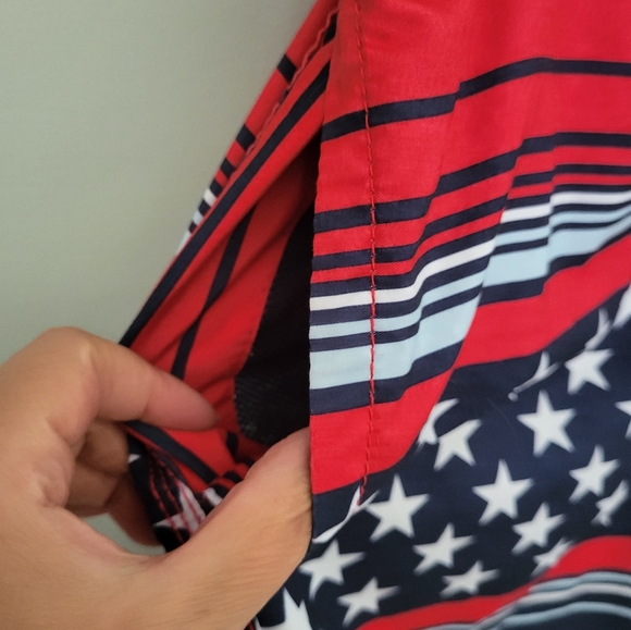 Goodfellow & Co Men's Size Small Swim Trunks Shorts Stars Red Blue - Picture 3 of 6